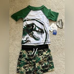 Toddler Boys jurassic swim suit set